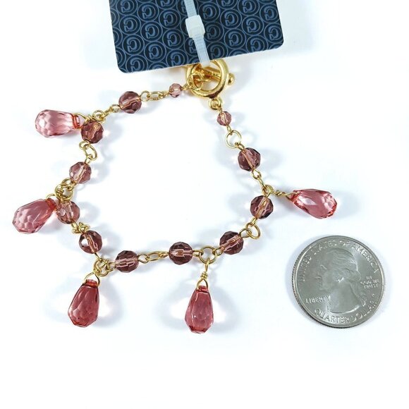 FREE with $35 Bundle Purchase - NWT Cherokee Pink Teardrop Crystals Bracelet - Picture 3 of 5